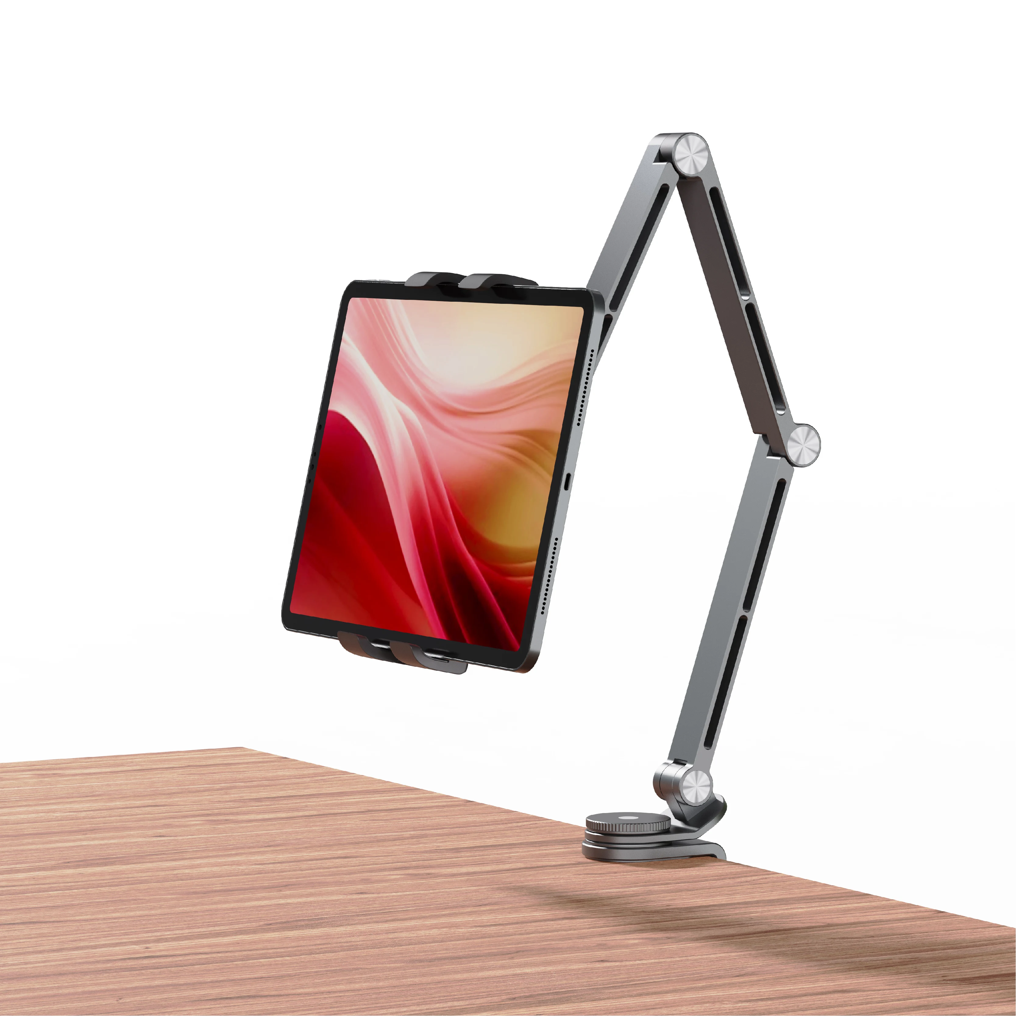Kimdoole Tablet Desktop Cantilever Bracket Supports Table Mobile Phones Portable Monitor Adjustable Rotating Tablet Clip Bracket