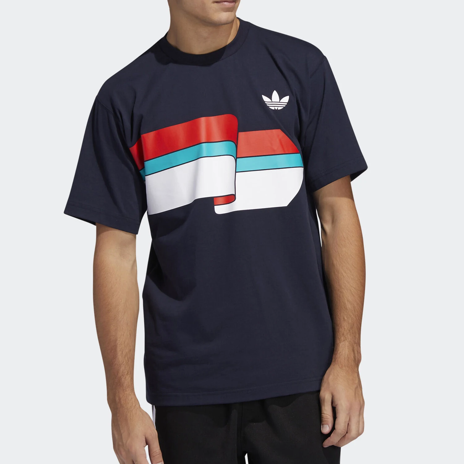 Adidas Originals Three Leaves Men's RIPPED TEE Crew Neck Short Sleeve T-Shirt FM1548
