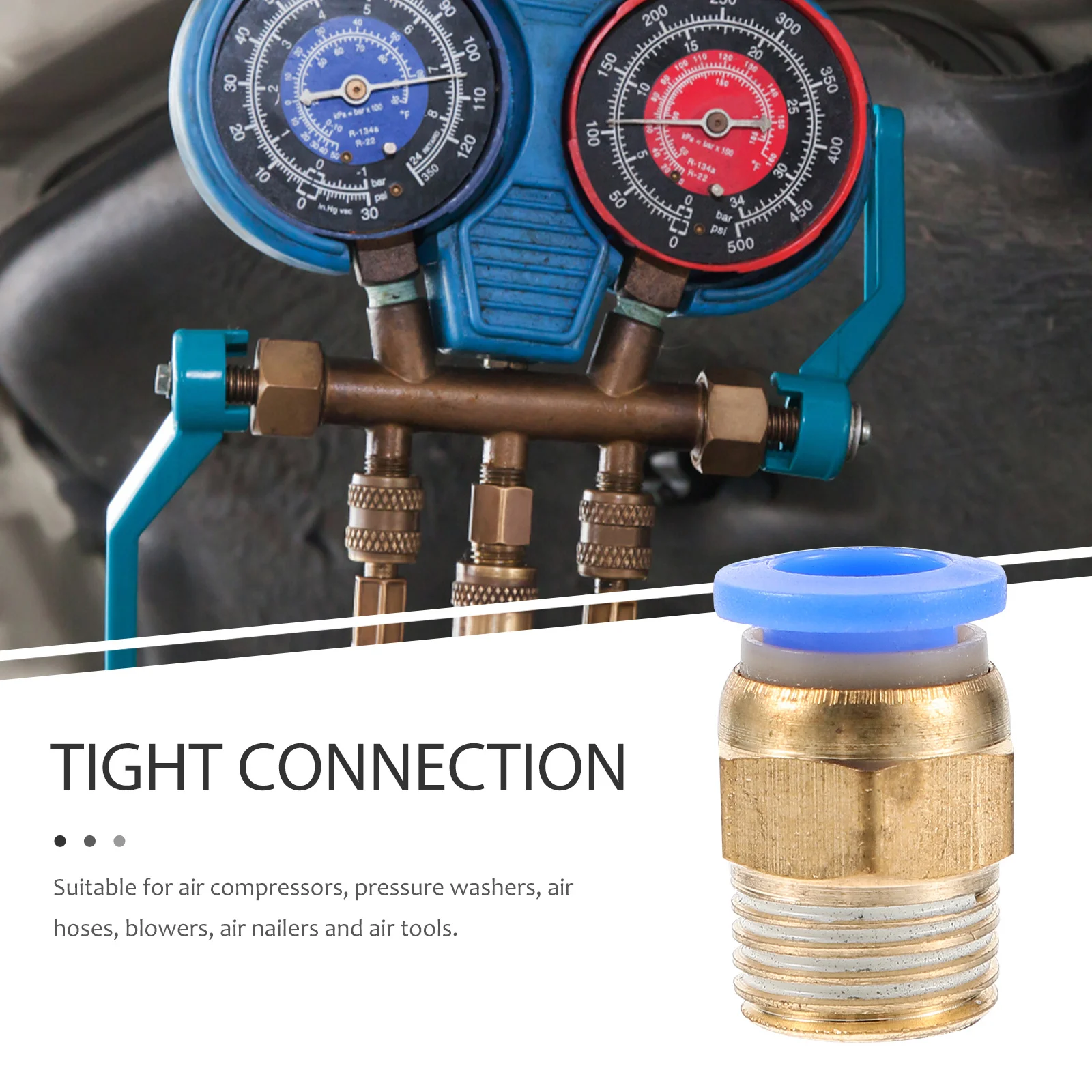 

5Pcs Pneumatic Push-in Quick Connect Fitting Straight ABS Copper Air Hose Adapter for Pressure Washer Air Tool Supply Durable