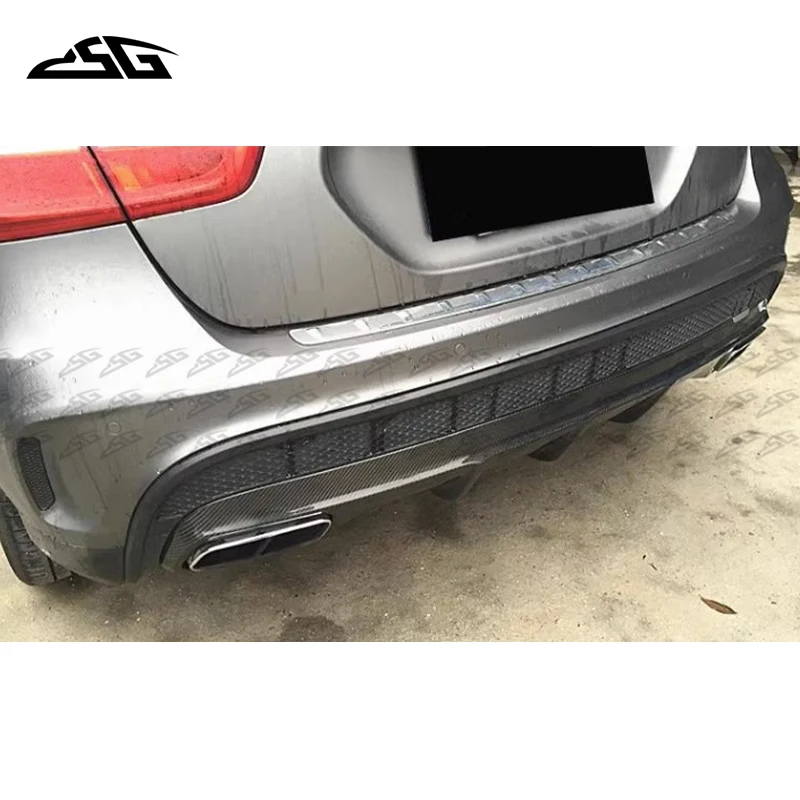 Carbon Fiber Rear Bumper Lip Diffuser Spoiler Splitter For Mercedes Benz GLA Class GLA45 GLA200 GLA220 GLA260 Body Kit