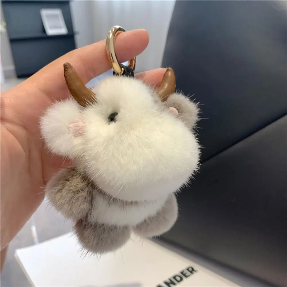 

Креативный длинный грив, подвеска в виде теленка с рогом, чучело коровы, брелок для ключей, украшения для сумки, милый брелок с животными, декор для рюкзака