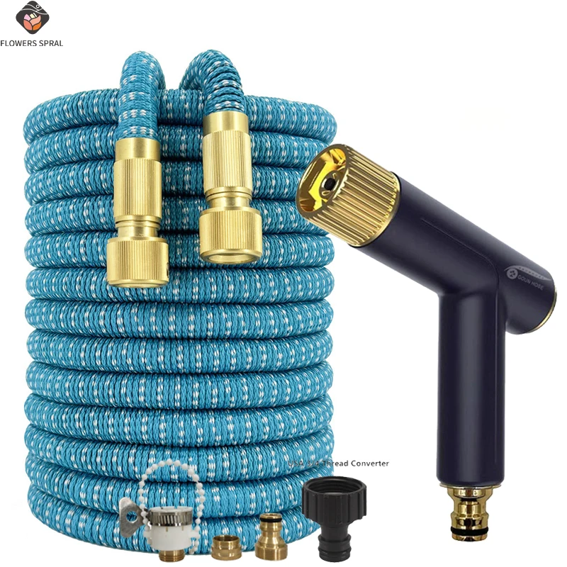 Telescopic Expandable Garden Hose, High-Pressure Water Gun Quick Connect Connector, Suitable For Watering Backyard Plants