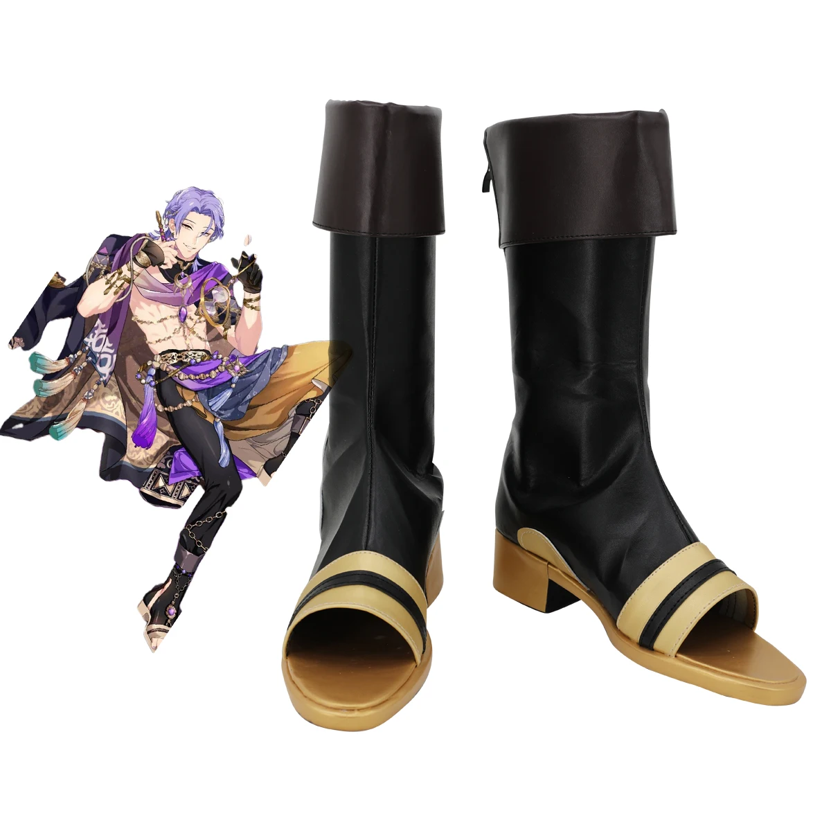 

Nu: Carnival Kuya Cosplay Boots Black Shoes Custom Made Any Size