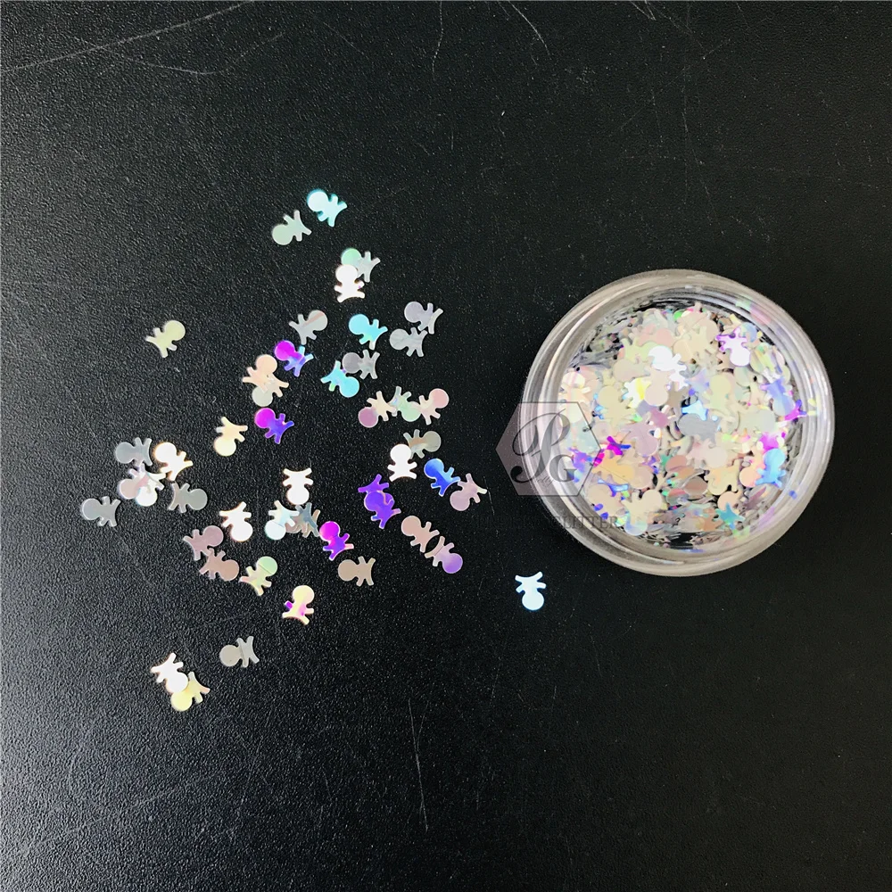 PrettyG 1 Box Skeleton Glitter Shape Halloween Nail Glitter Holographic Glitter Flakes For Nail Art Decorations Accessories