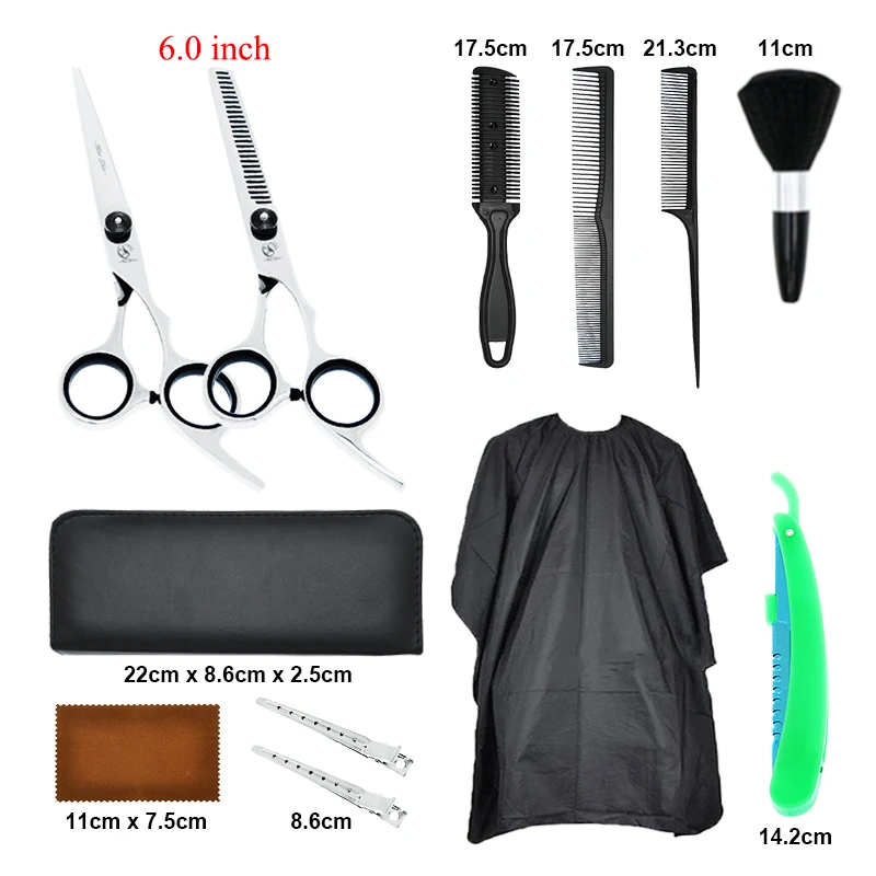

Hairdressing Scissors Set 6.0" Hair Scissor Professional Barber Cutting Thinning Scissors Styling Tool Hairdresser Shears A0041A