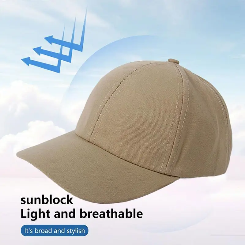 Hip Hop Baseball Cap Solid Color Sun Hat Thickened Adjustable Outdoor Hat for Camping Fishing Travel