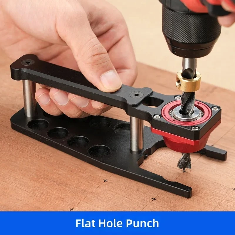 Woodworking Vertical Hole Punch Round Tenon Positioning Tool for MFT Table DIY Wood Plate Opening Gauge Accessory