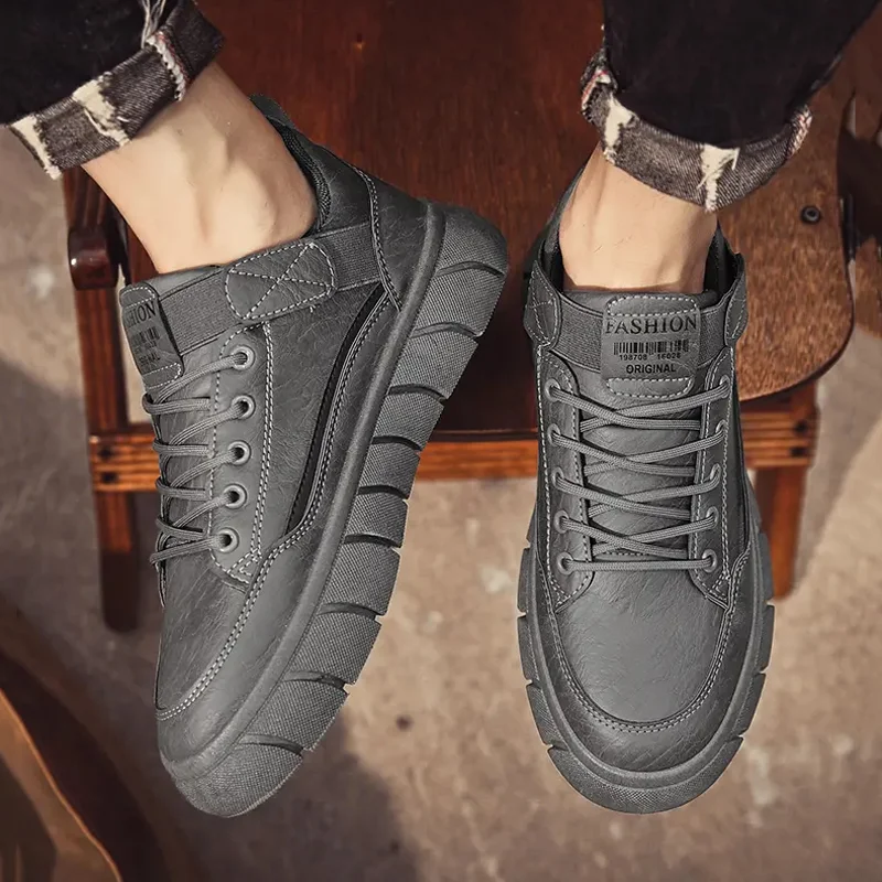 Outdoor Casual Sneakers for Men Autumn Trendy Comfortable Lace-up Tooling Shoes Fashion Versatile Shock-absorbing Sports Shoes