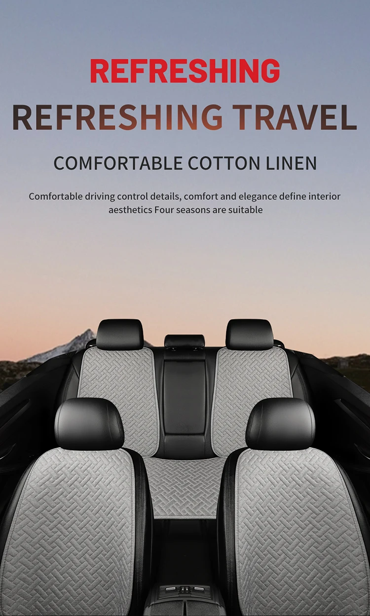 Linen breathable woven pattern car seat cover Four Seasons General Motors seat cover cushion car seat protection pad car interio