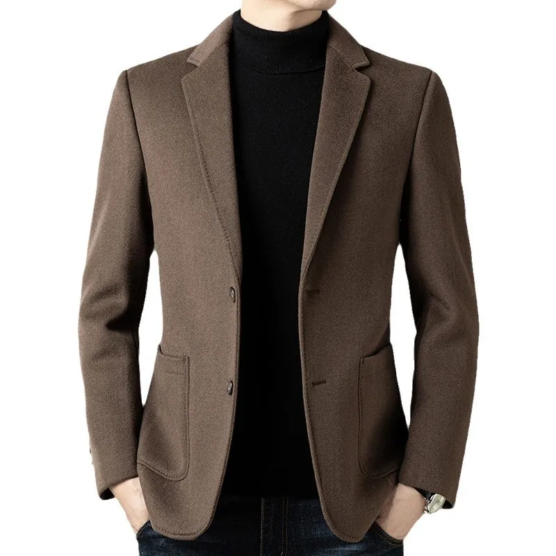 1-A119 s chaqueta de traje de mediana edad Otoño e Invierno negocios Casual forro de plumón desmontable traje pequeño de lana sin planchar