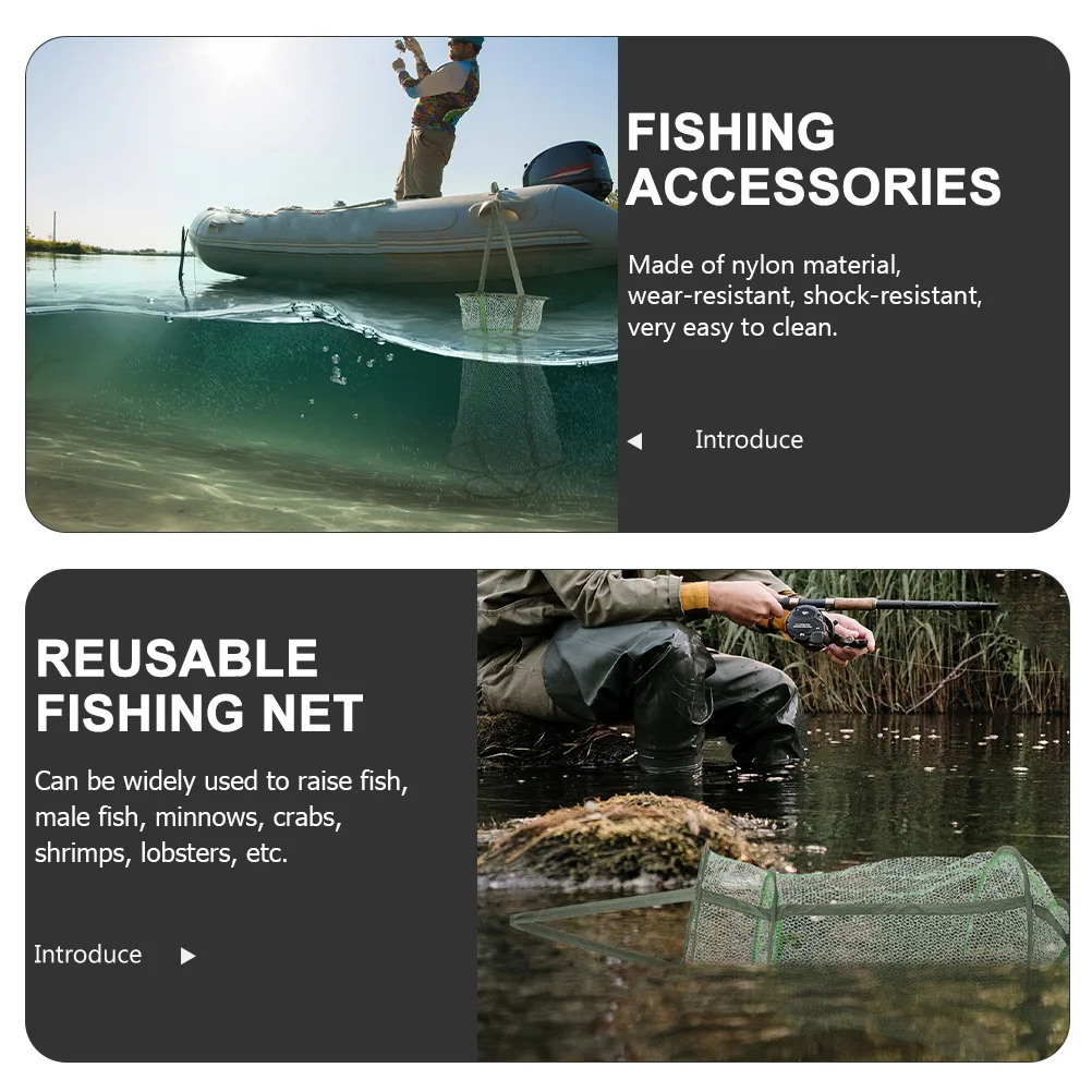 

Fishing Catch Netting Nylon Reusable Collapsible Fish Guard Mesh Cage Durable Wear-Resistant Quick Drying Fishing Accessories