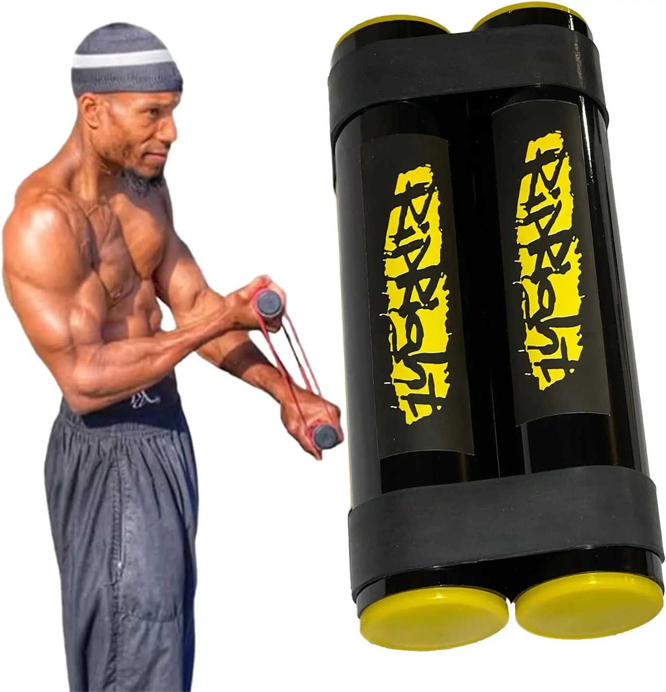 Adjustable Resistance Training Stick for Shoulder Rehab, Muscle Building & Core Workouts with 6 Bands