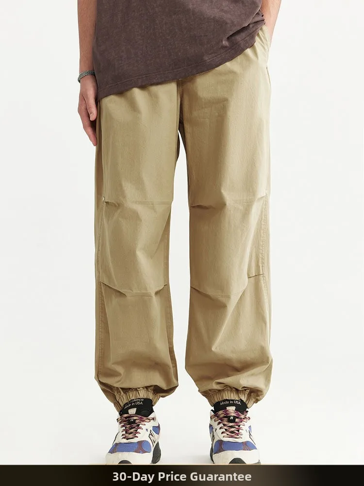 

Spring Summer New American Retro Pure Color Waed Soldier Work Pants Loose Straight Leg Wide Leg Pants for Couples