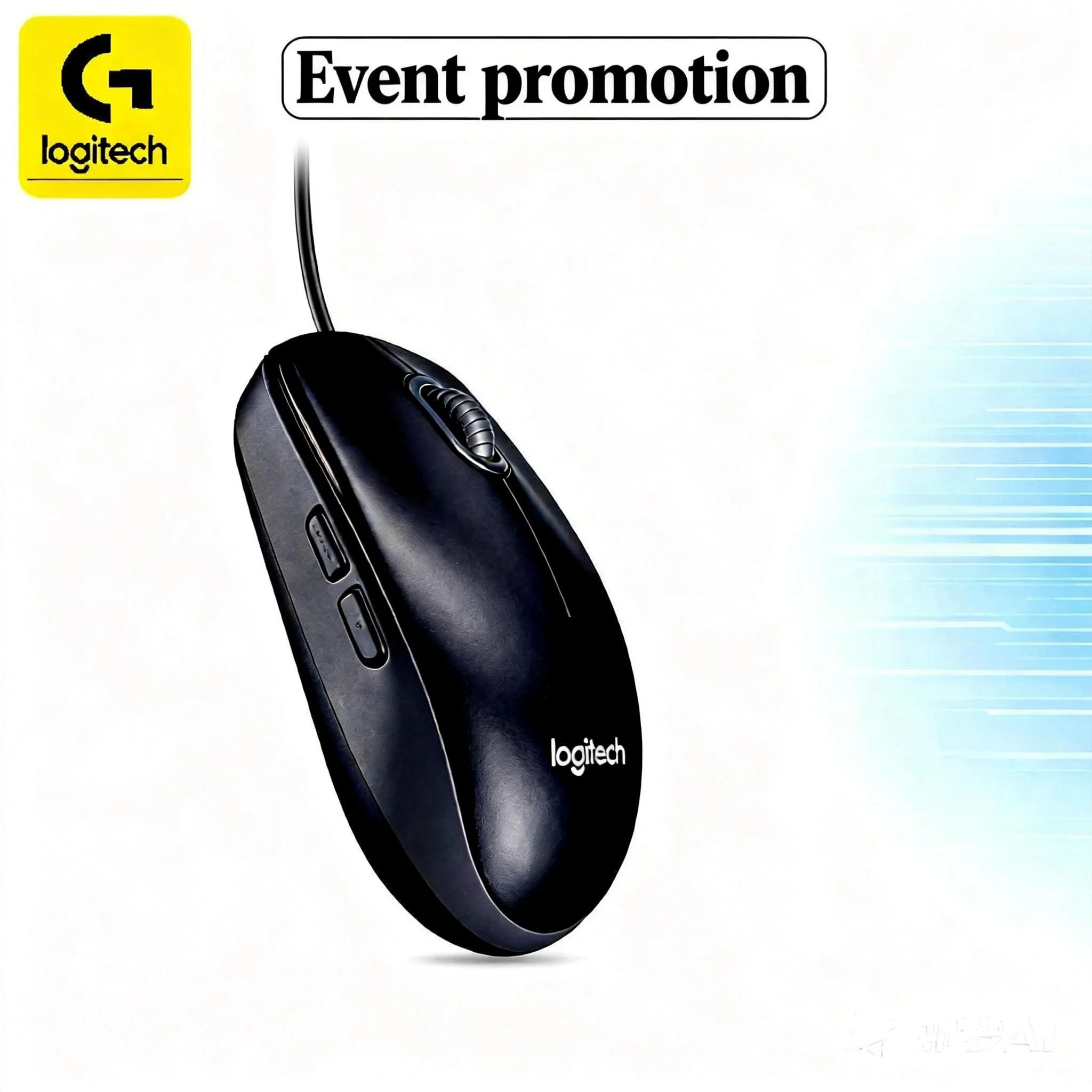 

Проводная мышь Logitech M100R — универсальный вариант для офисной работы и игр, отличающаяся классическим черным дизайном.