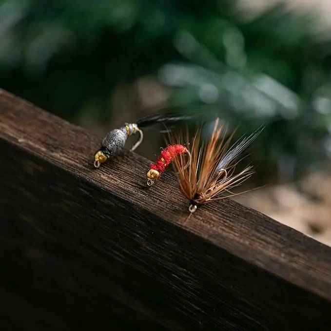 Goture 30 unids/set Kit de moscas de pesca con mosca moscas secas/húmedas atadas a mano # 10 # 12 # 14 serpentinas de ninfas para señuelos de calidad de lubina/trucha/salmón