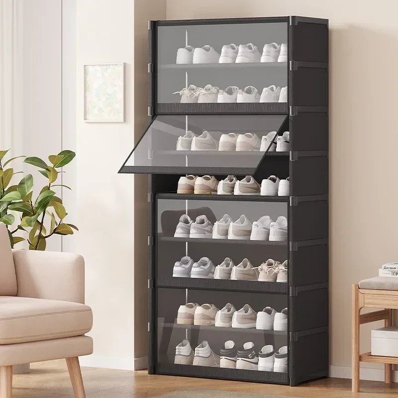 Schuhregal Mehrstöckiger Schuhschrank Staubdichtes Transparentes Design für Kleine Räume Geräumiger Aufbewahrungsorganizer Regal für Schuhe