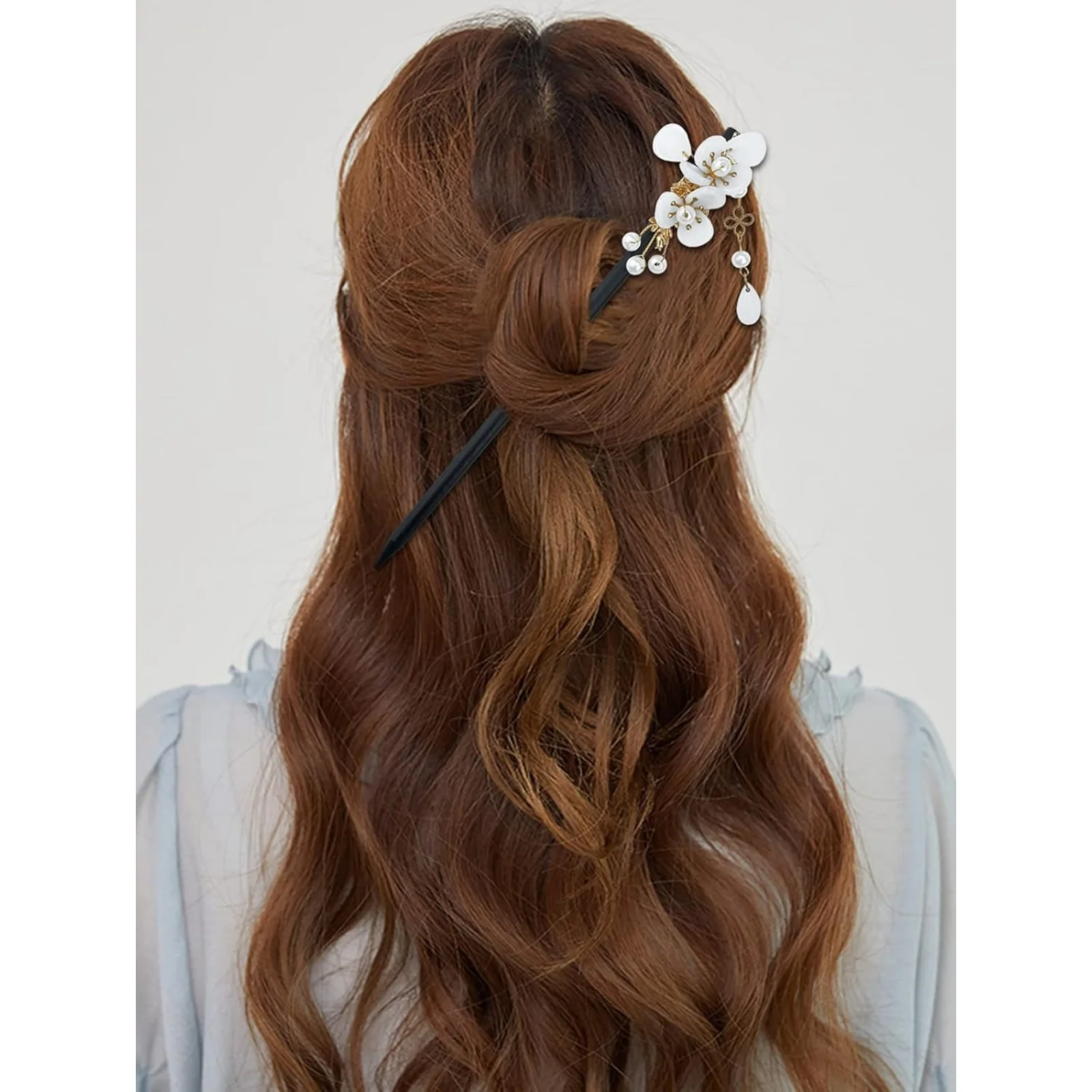 1PC Wooden Hairpin, Ancient-style Hair Accessory with Tassels, Step-shake Hairpin, Hanfu Hair Ornament, Qipao Accessory