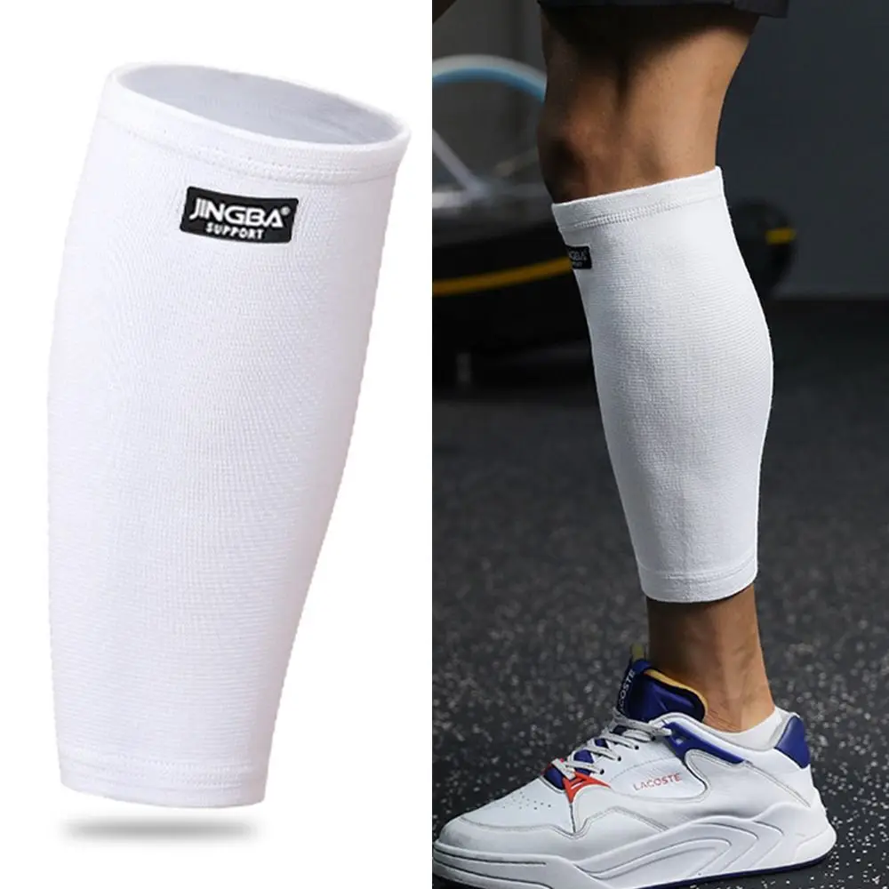 New White Calf Support Elastic Knitting Compression Sleeves Pain Relief Breathable Shin Splint & Calf Protector Men Women