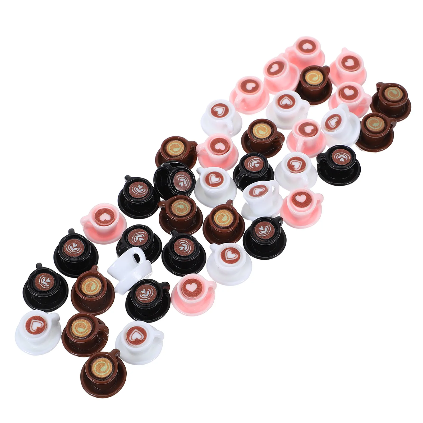 

40Pcs Mini Resin Coffee Cups Realistic Tiny Latte Mugs for Dollhouse Bakery Decor Micro Landscape Tabletop Ornament Miniature