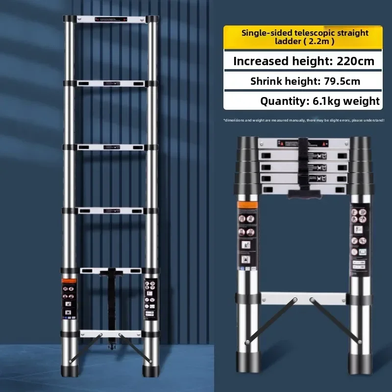 Firm Stainless steel telescopic ladder herringbone straight ladder multi-functional joint ladder telescopic folding lengineering