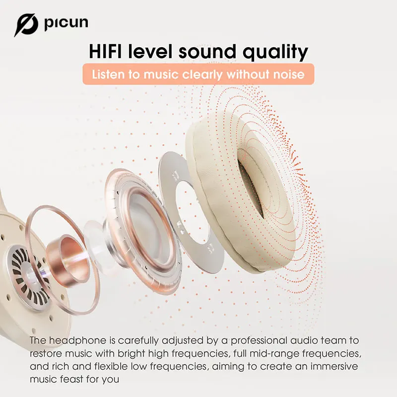 Bluetooth Headphones Picun B-01S Wireless Super Bass Noise Canceling Mic Headse PC Adult Kids  3Colors Foldable StereoEarphones