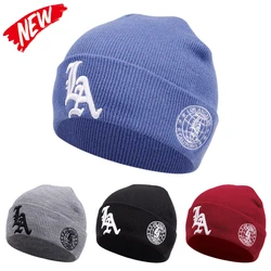 New Fashion Knitted Hat Letter LA Earth Embroidered Hip-hop Hat Beanies Hat Men's Women's Winter Warm Bonnets Outdoor Casual