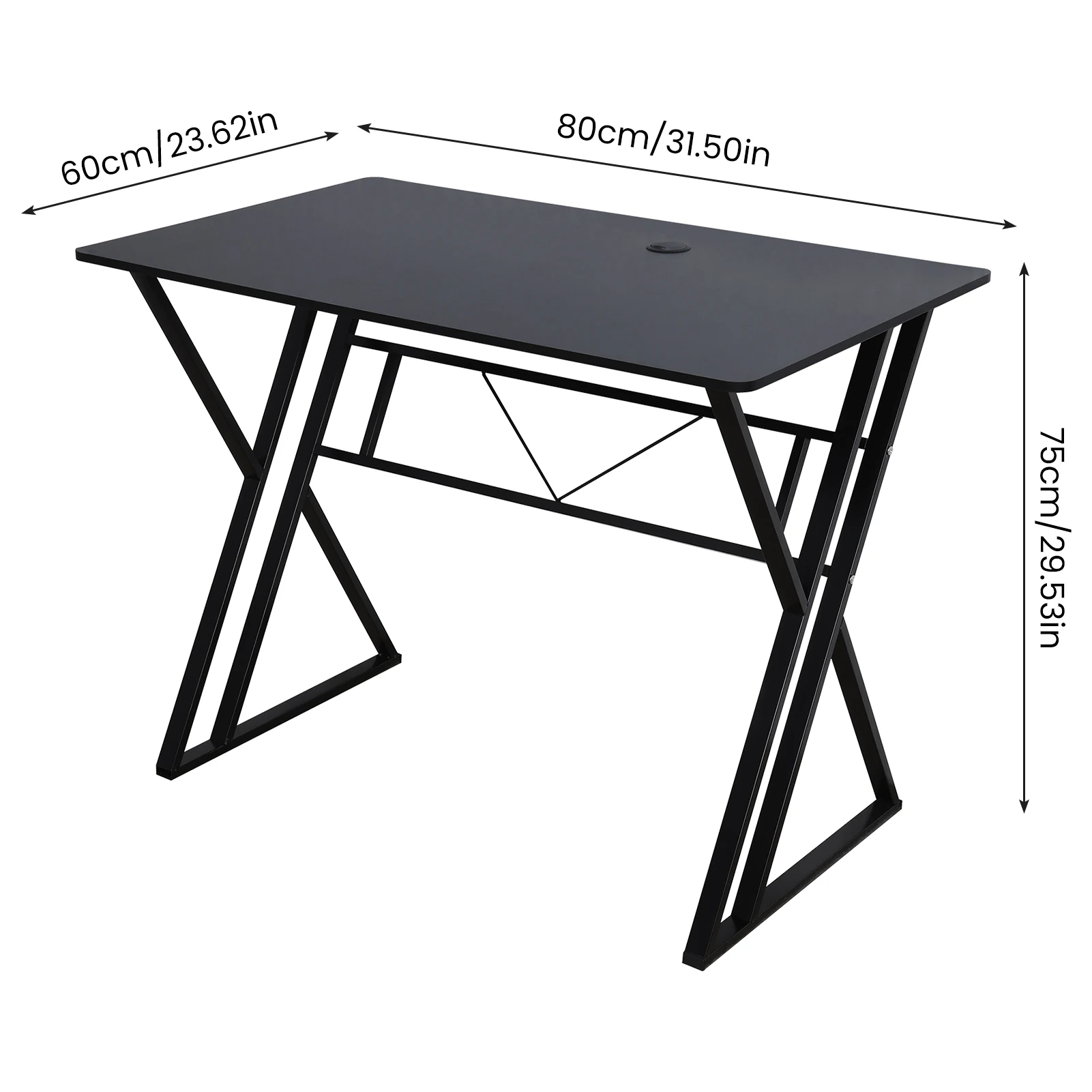 Computer Desk Writing Study Office Gaming Table Modern Simple Style Compact With Cable Holes Sturdy PC Office Home Easy Assembly