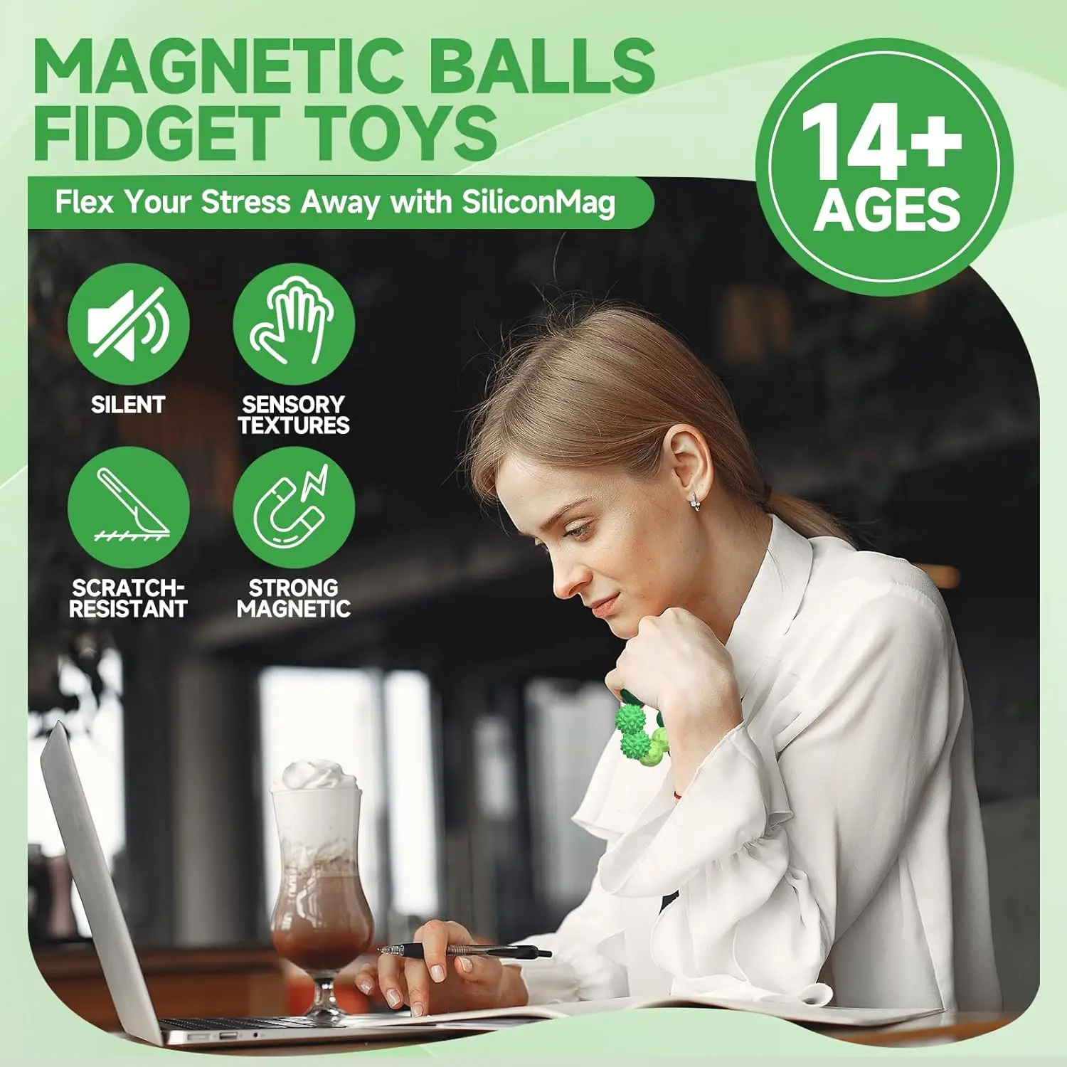 8 Stuks Siliconen Magnetische Zintuiglijke Ballen Fidget Speelgoed Zorgen Ballen Autisme Kalmerende Fidgeting Speelgoed Kid Volwassenen Angst Relief Stress Speelgoed