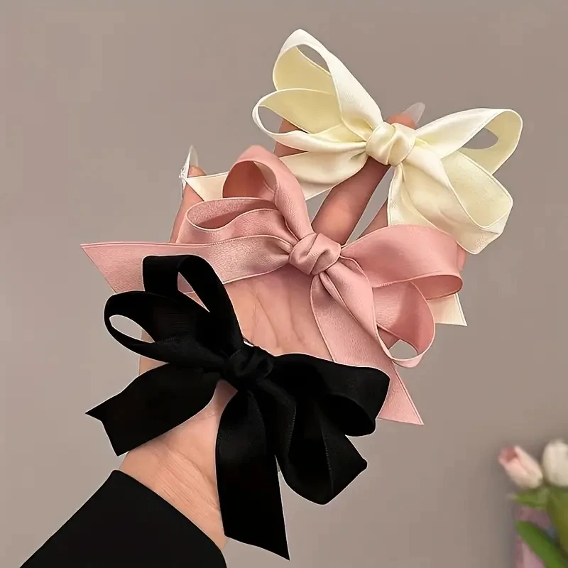 3 stks Modieuze Leuke Stof Haarboog Lint Haarspeldjes en Hoofddeksels voor Vrouwen Zwart Wit Boog Top Clip Elegante Haaraccessoires