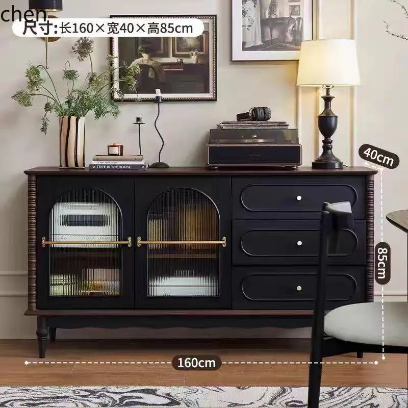 

PYH Sideboard Cabinet Solid Wood Dining Room Storage Cabinet Living Room Tea Cabinet Multifunctional Wall-Mounted