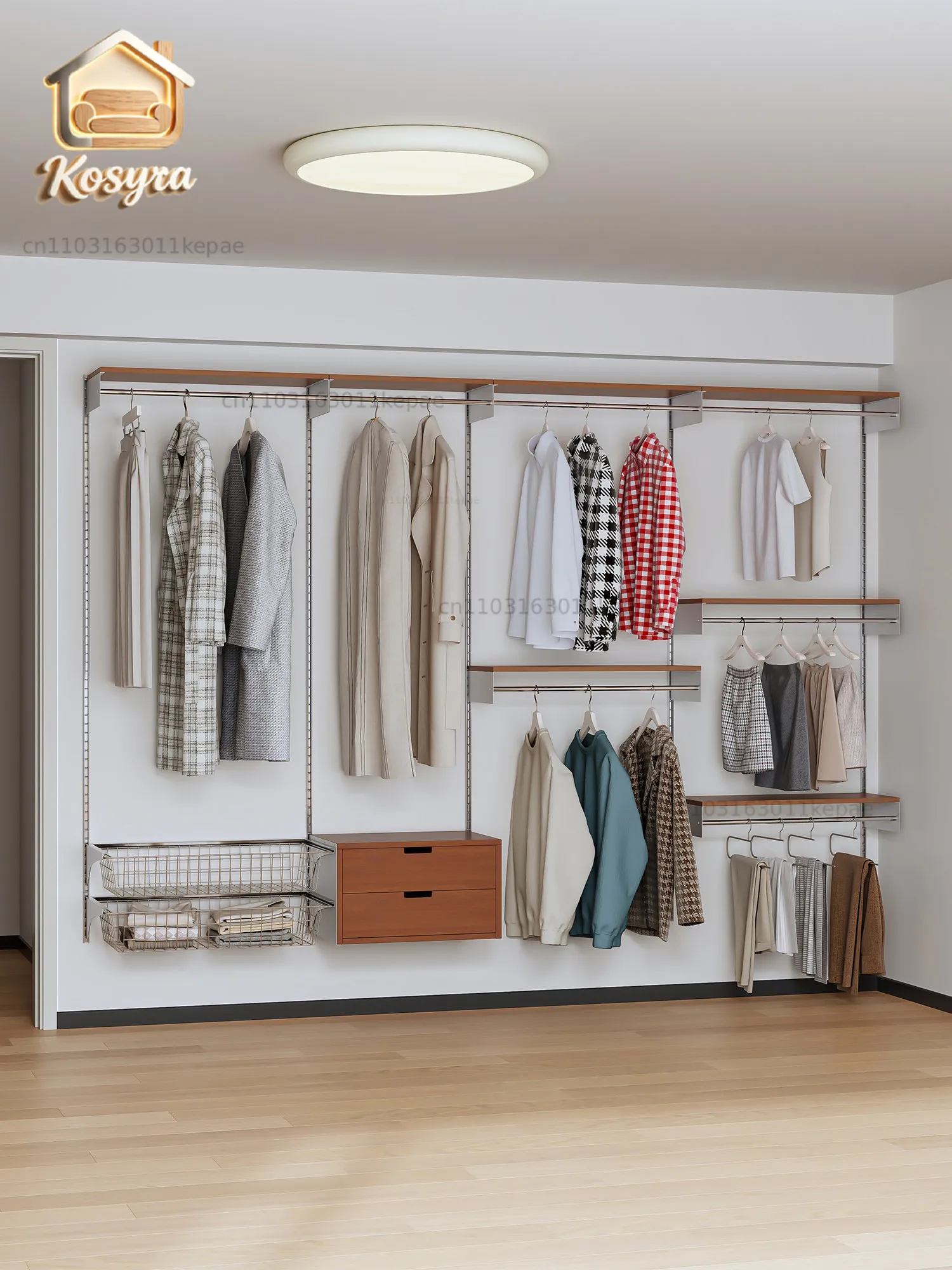 

Custom design Bookcase with things [Stainless steel pull basket] Wall open storage basket Kitchen multi-functional storage rack