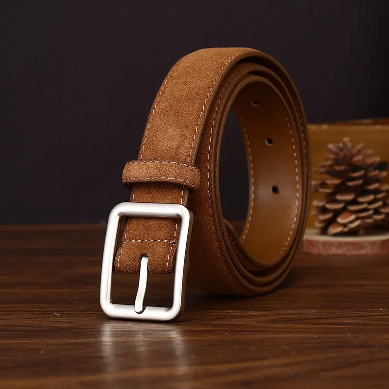 حزام جلد سويدي بسيط راقي للنساء، حزام جلد سويدي عصري ومتعدد الاستخدامات للنساء #3