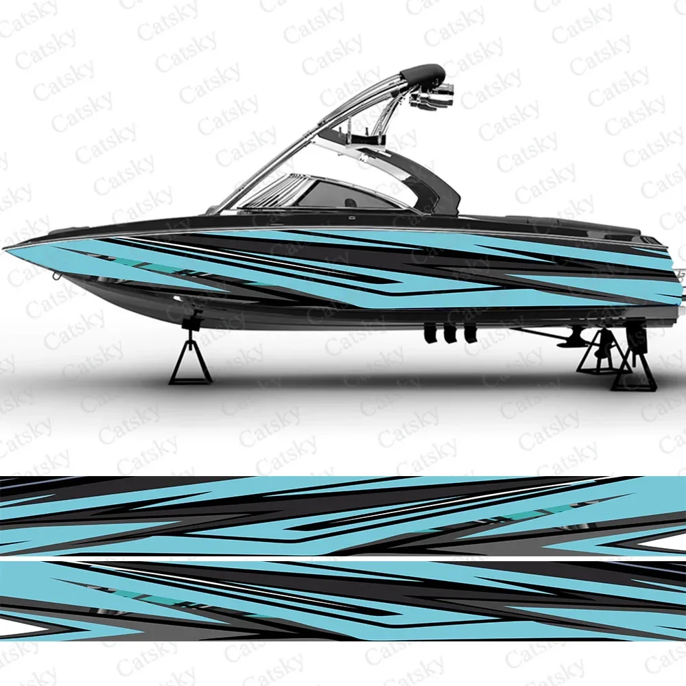 Vector colorful stripes abstract Boat wrap sticker vinyl pontoon deck boat fishing decal design uniform vector abstract print