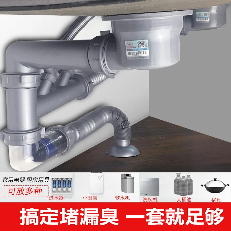 Rura odpływowa do zlewu kuchennego jednokomorowego, rura odpływowa do zlewu kuchennego dwukomorowego, rura odpływowa do zlewu kuchennego z osłoną zapachową.