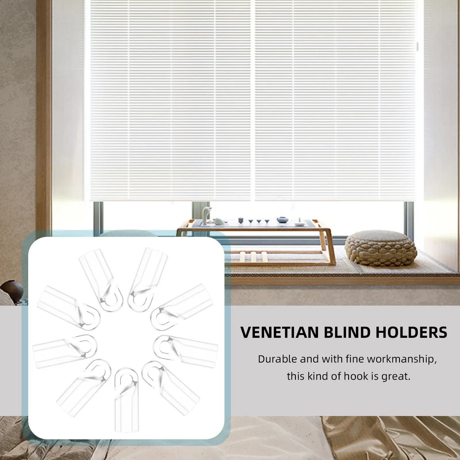 20Pcs Plastic Curtain Hooks Transparent Home Decor Simple Elegant Curtain Hooks Venetian Blind Holders
