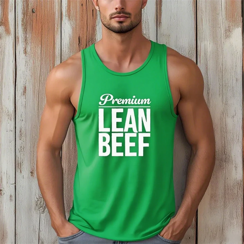 Funny Fitness Text Men's Tank Top Run Basketball Sport Breathable Gym Sleeveless T-shirt Summer Casual Muscle Man Novel Vest