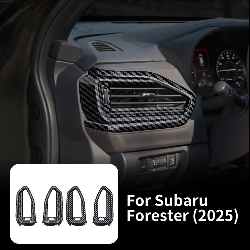 

For Subaru Forester 2025 ABS Carbon Fiber Forged Carbon Style LHD Car Gear Shift Panel Sticker Gear Shift Knob Cover Accessories