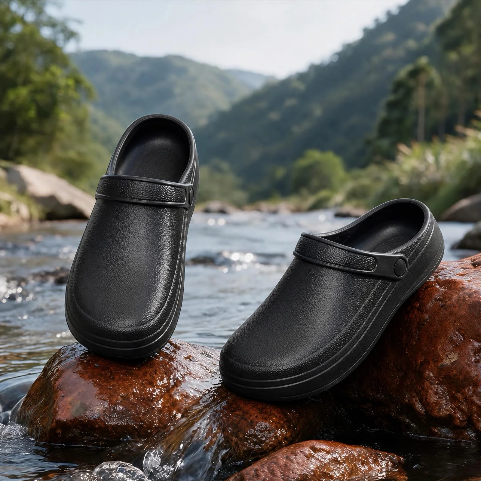 Street Style Platform EVA Slip On Mule Slippers Unisex Casual Outdoor Walking Nurse Work Slide Sandals