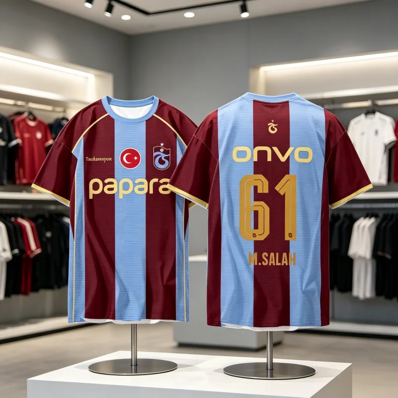 26-27 Turkish Super League Trabzon Team Uniform Salah Football Clothes 3D Quick Drying Short Sleeved Home FamilyMatching