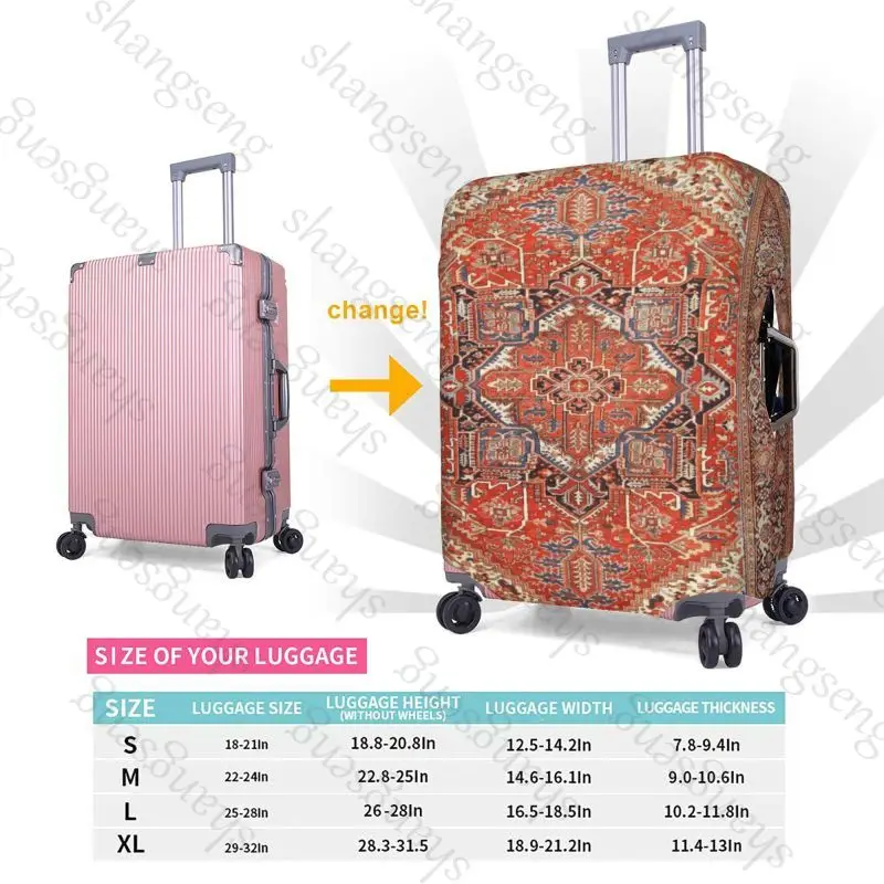 حقيبة سفر كلاسيكية مطبوعة على السجاد الفارسي العتيق، غطاء حقيبة سفر، حماية مرنة، غطاء أمتعة قابل للغسل #4