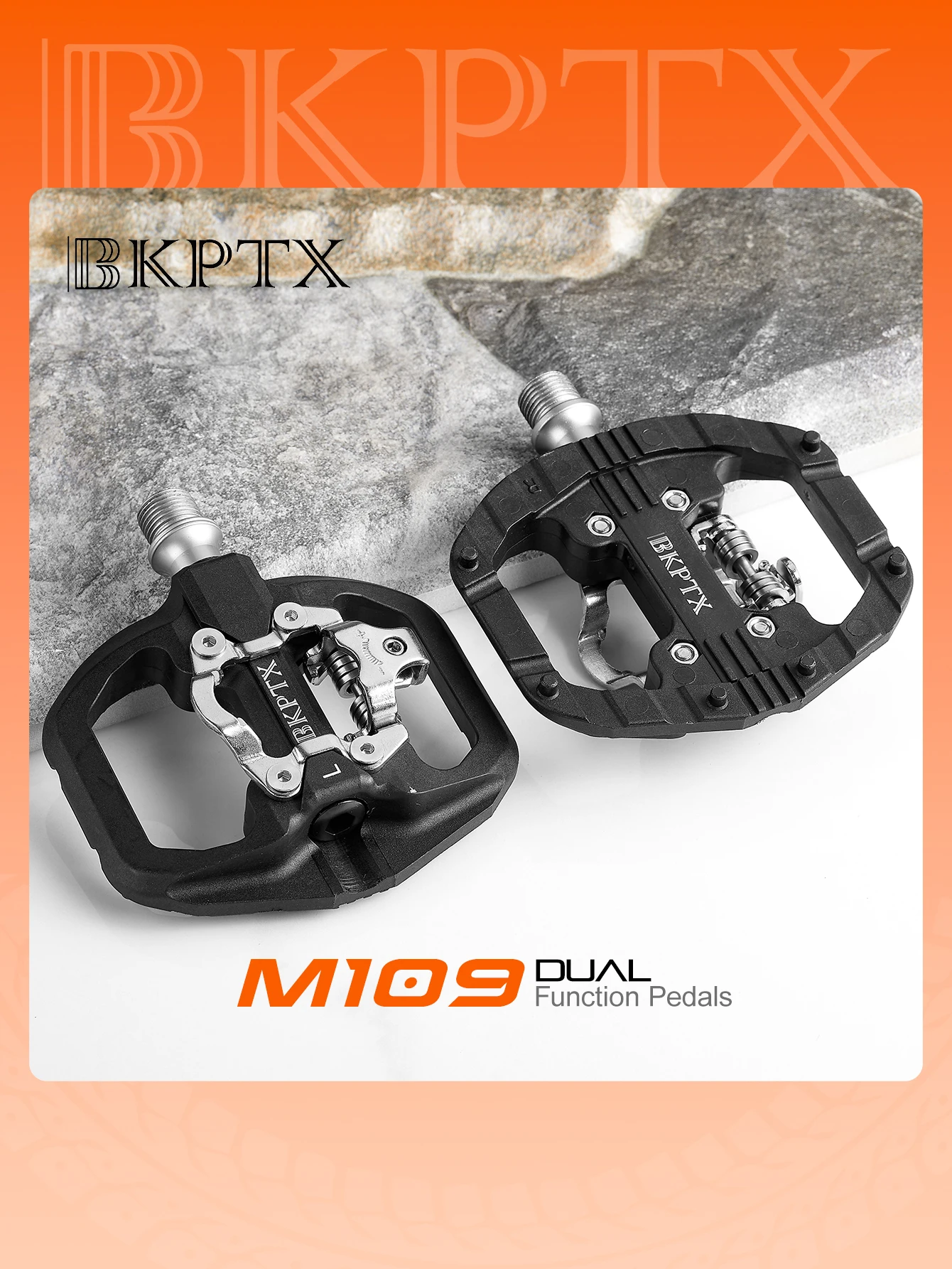 BKPTX M109 MTB Clipless Pedal Set Lock+Flat Pedals Bicycle Parts Double Function Meter Pedalen Platform Mountain Bike Pedals