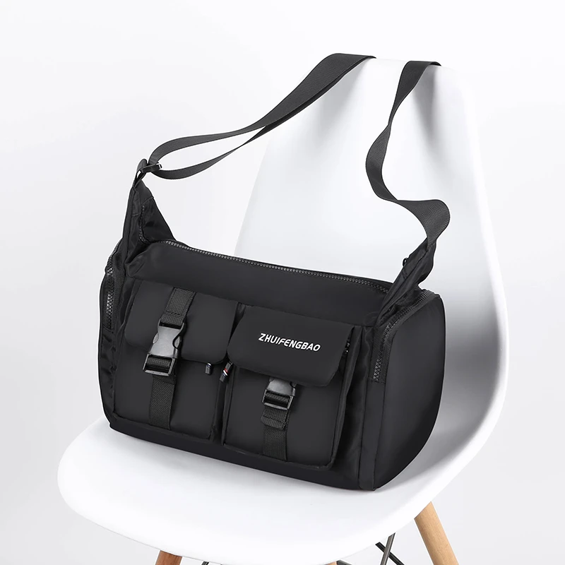 Casual Large Capacity Waterproof Messenger Shoulder Bag Men Crossbody School Bag for Teenage Outdoor Man Black Big Travel Bags