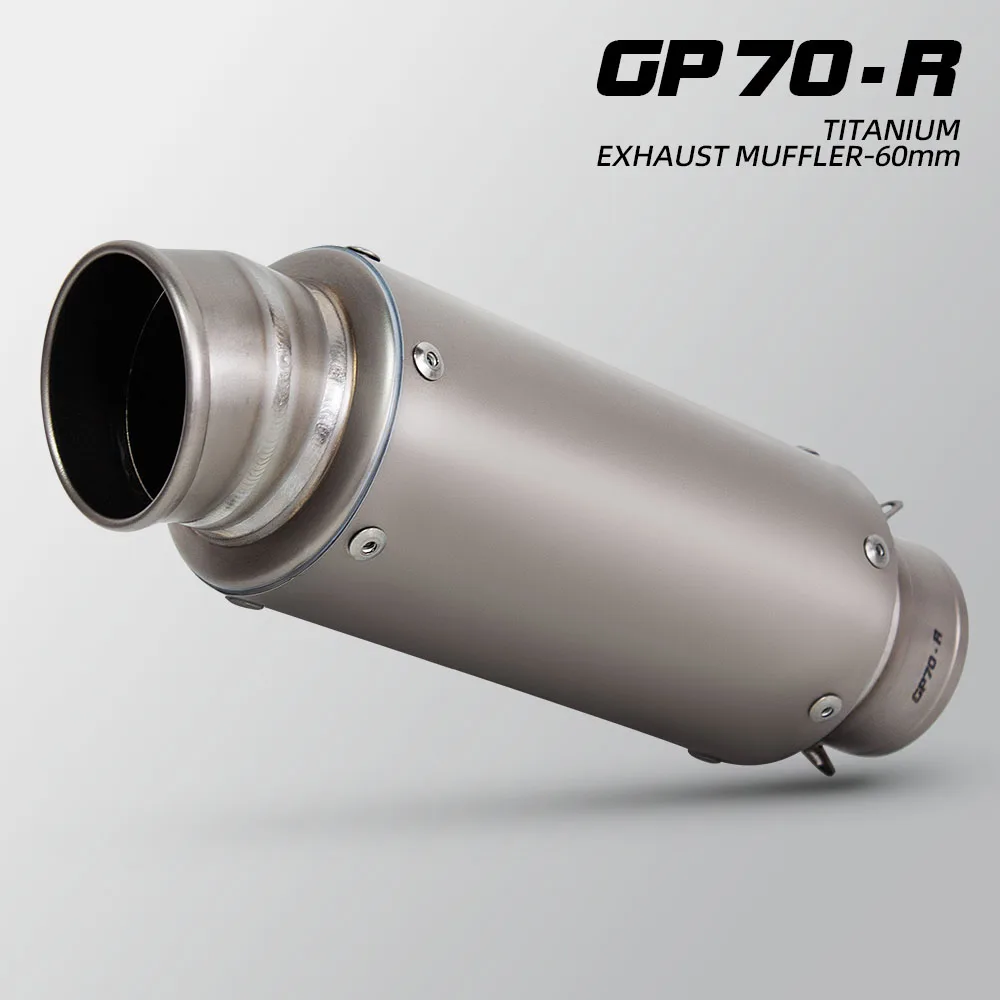 

Motorcycle Escape Modify Kit Universal 60MM Exhaust Titanium Project GP70 Muffler For ZX25RR CBR125R 765RS R7 675NK MT03 Z1000