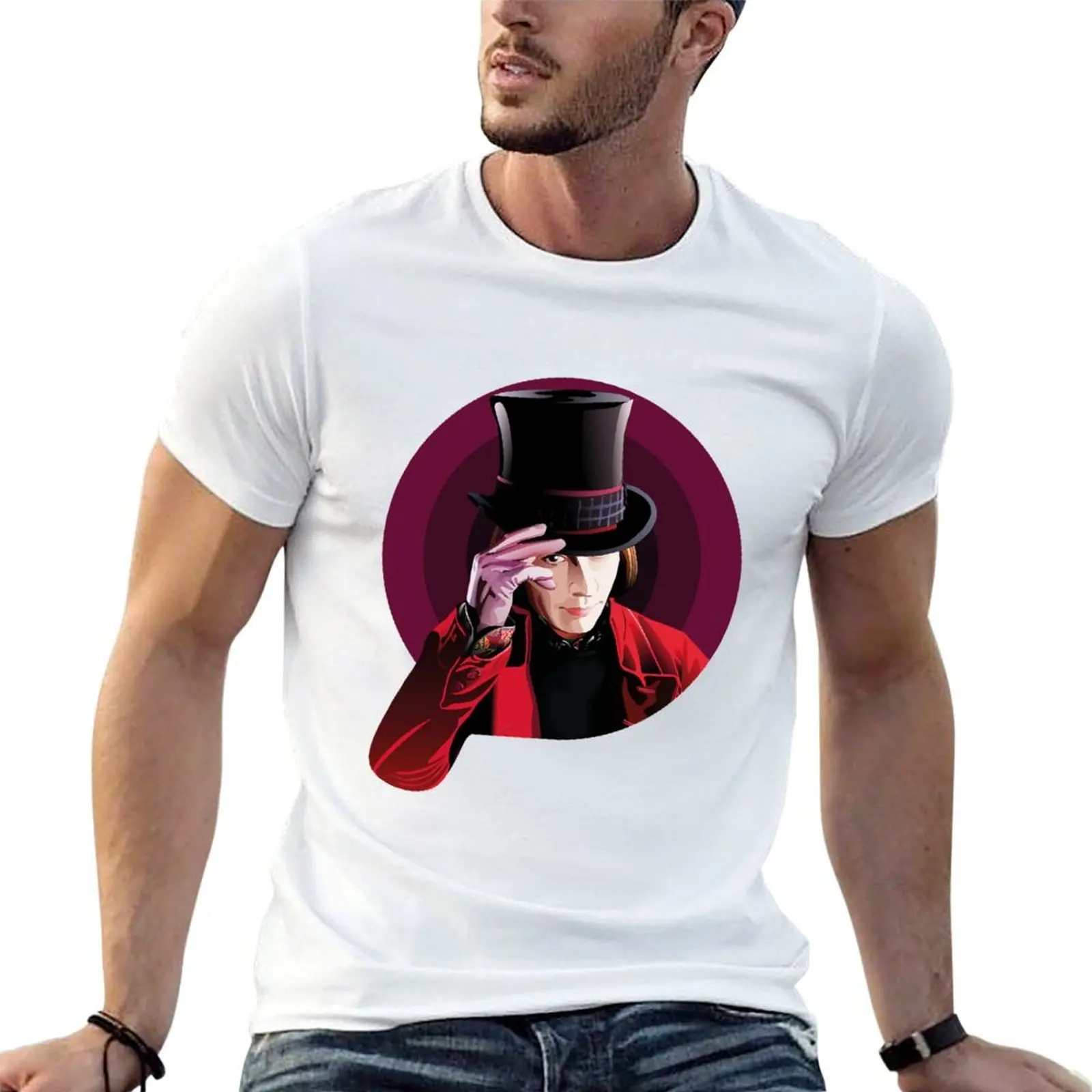 Johnny Depp - Chocolate factory T-Shirt tops Blouse big and tall t shirts for men