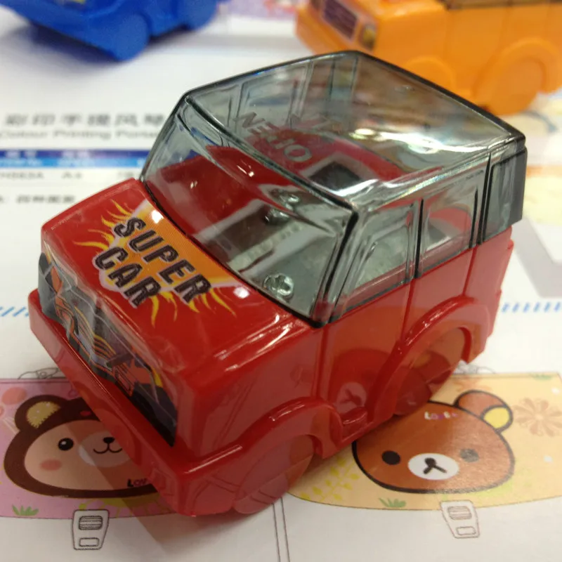2PCS Cartoon car styling Pencil Sharpener Creative Stationery Pencil Sharpener Cutter School Office Supplies