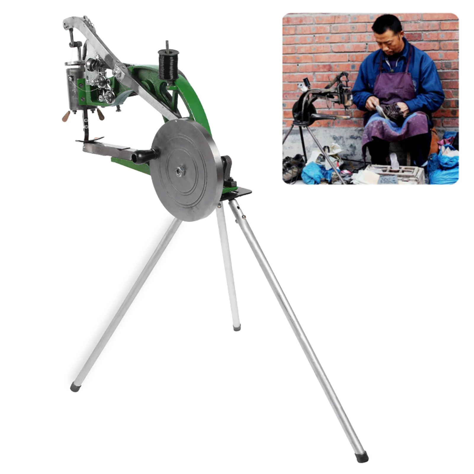 Hand Type Semiautomatic Manual Metal Nylon/Cotton Line Shoe Repair Sewing Machine Manual Shoe Repair Machine