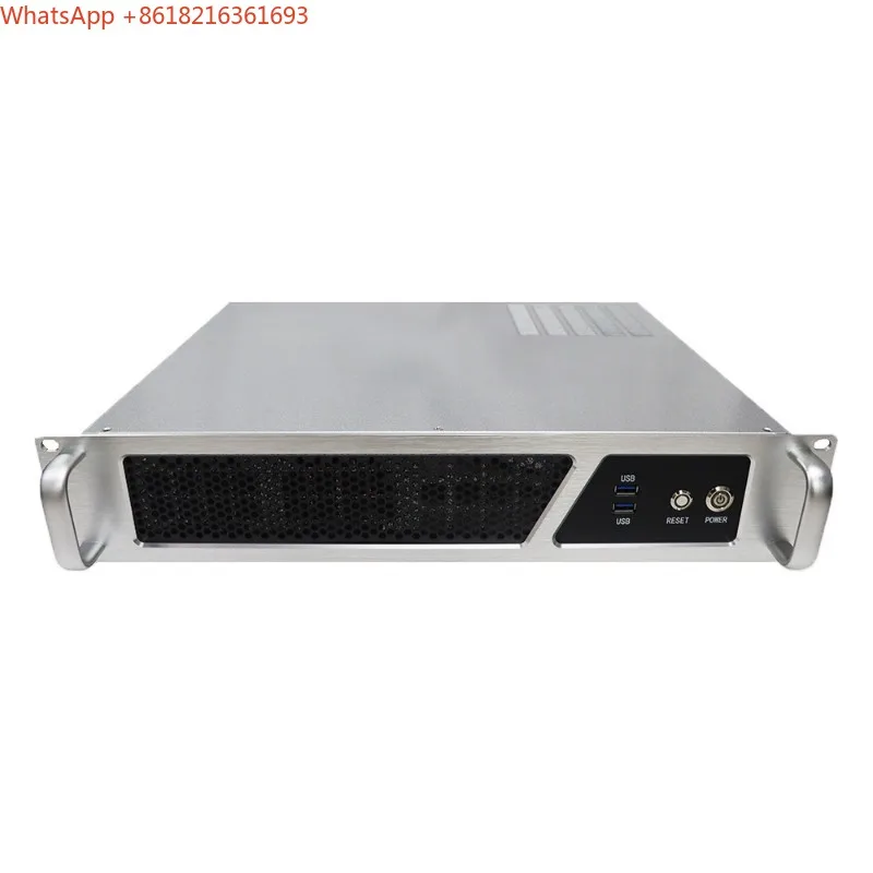 2U Industrial Control Chassis Aluminum Profile Panel 380 Short Chassis MATX Main Board Dust Server Chassis