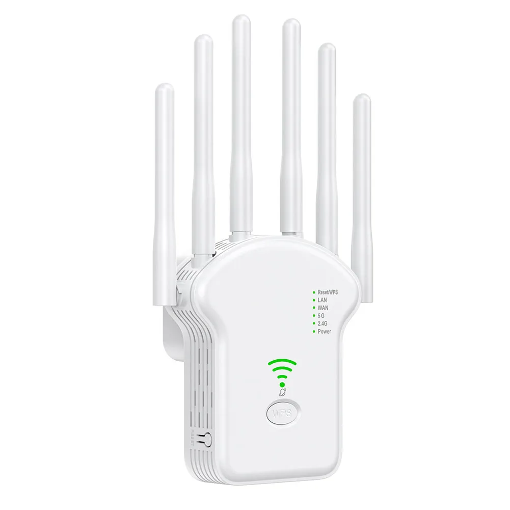 300Mbps/1200Mbps Wireless WiFi Repeater Dual-Band 2.4G 5G WiFi Signal Repeater with LAN/WAN Port WiFi Extender for Home Office