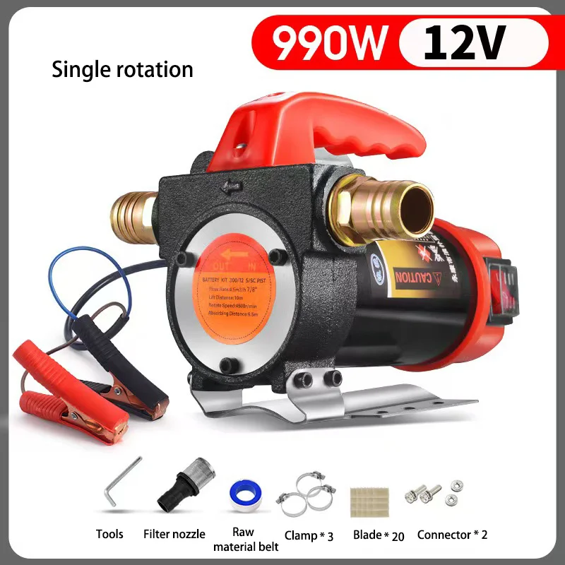 Electric Fuel Transfer Pump 12V/24V/220V/990W Diesel Oil Fuel Dispenser Automatic Atart-stop For Diesel/Kerosene/White Oil