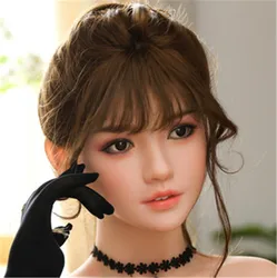 JY Implanted Hair And Eyebrow Real Silicone Sex Dolls Heads For Sexy Doll Man Masturbator Toys